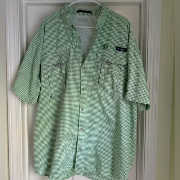 Chemise Pêche Columbia PFG Super Bahama – Verte – Taille L Homme – Occasion